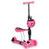 Ecotoys dětská koloběžka se svítícími koly Bedrunka růžová 5v1