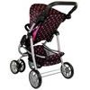 Alice kombinovaný kočárek pro panenky 3v1 - 9662M černý s puntíkama