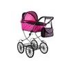 Kočárek pro panenky Alice retro růžovo-černý