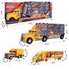 Nákladní auto se 6 stavebními stroji, kamiónem a skluzavkou Yellow Truck
