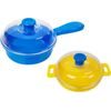 Sada plastového nádobí žluto-modré