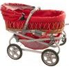Kočárek Monika hluboký proutěný - červený - pro panenky