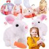 Interaktivní plyšový králíček v přepravce Plush Pet - bílý