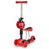 Ecotoys dětská koloběžka Bedrunka červená se sedátkem a svítícími koly