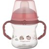 CANPOL babies Hrneček se silikonovým pítkem FirstCup BONJOUR PARIS 150ml růžový