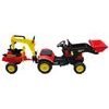 Dětský šlapací traktor Nakladač + bagr s přívěsem