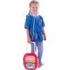 Sada doktor se stetoskopem na baterie v plastovém kufříku na kolečkách