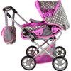 Kočárek pro panenky Alice 9346D kombinovaný šedo-růžový