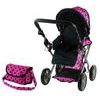 Alice kočárek pro panenky 9346 kombinovaný růžový s puntíkama