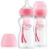 Dr.Brown´s Láhev antikolik Options+ široké hrdlo 2x270ml plast růžová