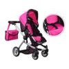 SMONTOVÁNO Kočárek pro panenky 4v1 kombinovaný Alice 4543 černo-růžový