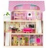 Ecotoys dřevěný dvoupatrový domeček pro panenky Pohádka + 4 panenky