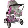 Alice velký sportovní kočárek pro panenky 3v1 - 9662 šedo-růžový