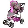 Alice velký sportovní kočárek pro panenky 3v1 - 9662 šedo-růžový