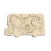Velký červený BUS se zvířátky dřevěné puzzle - ČESKÁ VERZE