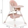 Ecotoys jídelní židlička 2v1 Pink HC823 růžová