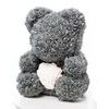 Medvídek z růží šedý s bílým srdcem Rose Bear 40 cm
