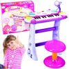 Dětské elektronické klávesy s mikrofonem a židličkou Music Keyboard růžové