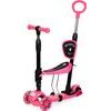Ecotoys dětská koloběžka se svítícími koly Bedrunka růžová 5v1