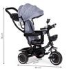 Ecotoys dětská tříkolka s otočným sedadlem Trike 2v1 šedá
