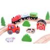 Majlo Toys dřevěná vláčkodráha Wooden Train 50 dílků