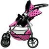 Alice velký sportovní kočárek pro panenky 3v1 - 9662 růžový s puntíkama
