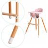 Ecotoys dřevěná jídelní židlička 2v1 růžová