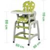 Ecotoys jídelní židlička s houpačkou 3v1 Green
