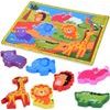 Dřevěné puzzle safari zvířata, 7 dílné