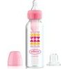 Dr.Brown´s láhev antikolik Options+ úzka 2v1 s hubičkou 250ml, růžová