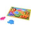 Dřevěné puzzle safari zvířata, 7 dílné