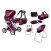 Alice kočárek pro panenky 9346D set 6v1 černý