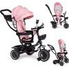 Ecotoys dětská tříkolka s otočným sedadlem Trike 2v1 růžová