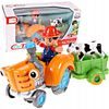 Veselý traktor pro nejmenší se světly a zvuky Cartoon Tractor oranžový