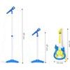 Dětská elektronická kytara se stativem a mikrofonem Guitar Micset - modrá