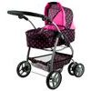 Alice velký sportovní kočárek pro panenky 3v1 - 9662 černý s puntíkama