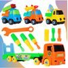 Šroubovací nákladní auto se 3 autíčky Cartoon Vehicle
