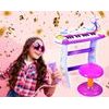 Dětské elektronické klávesy s mikrofonem a židličkou Music Keyboard růžové