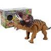 Dinosaurus Triceratops na baterie - hnědý