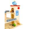 Ecotoys dřevěná garáž se 2 autíčky, výtahem a helikoptérou Wooden Garage