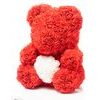 Medvídek z růží červený s bílým srdcem Rose Bear 40 cm