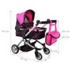 SMONTOVÁNO Kočárek pro panenky 4v1 kombinovaný Alice 4543 černo-růžový
