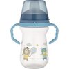 CANPOL babies Hrneček se silikonovým pítkem FirstCup BONJOUR PARIS 250ml modrý