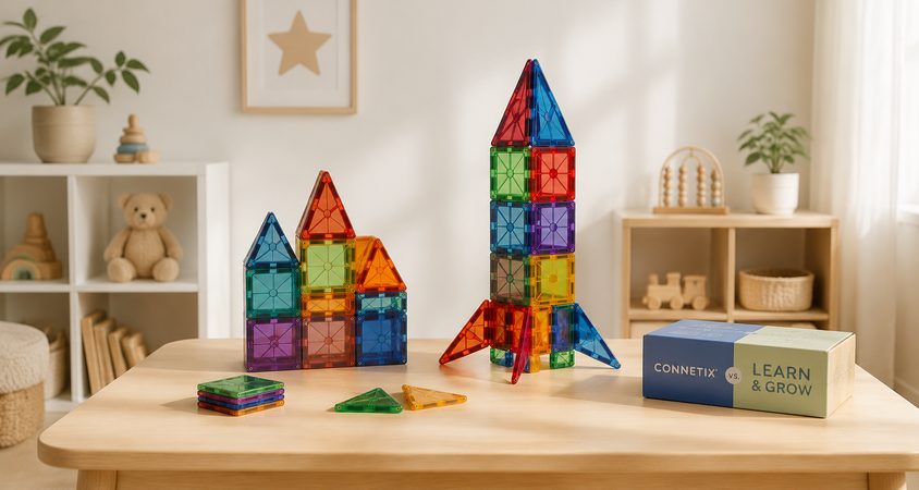 Connetix vs. Learn & Grow: Která magnetická stavebnice je ta pravá?