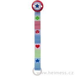 Textilní šňůra na dudlík čtyřlístek a muchomůrka