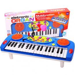 Dětské elektronické klávesy s mikrofonem a nahráváním Music Keyboard modré