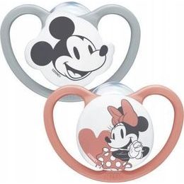 Nuk Uklidňující silikonový dudlík Space Minnie, Mickey 6-18m, 2ks