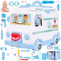 Rozkládací sanitka pro panenku s příslušenstvím Ambulance Car