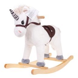 Plyšový houpací kůň Ferda - bílý jednorožec