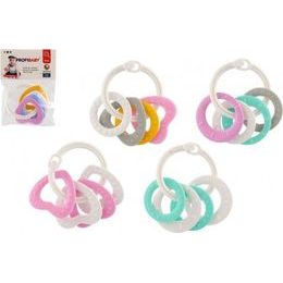 Kroužky se 4 tvary - srdíčka, kolečka - mix barev
